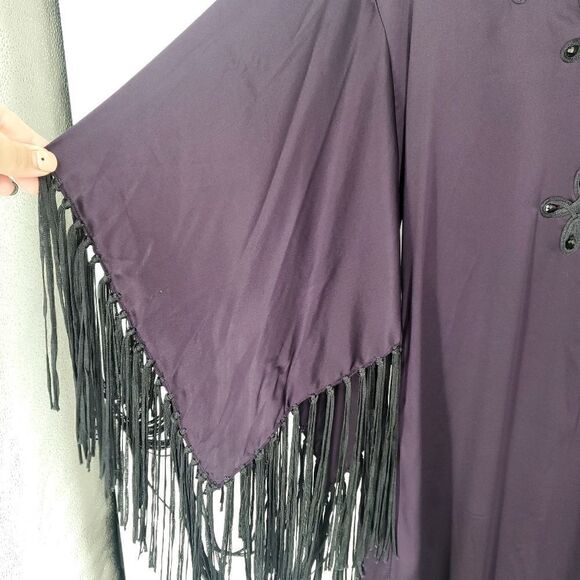 Halebob Silk Fringe Mini Dress XS Purple - Picture 2 of 5
